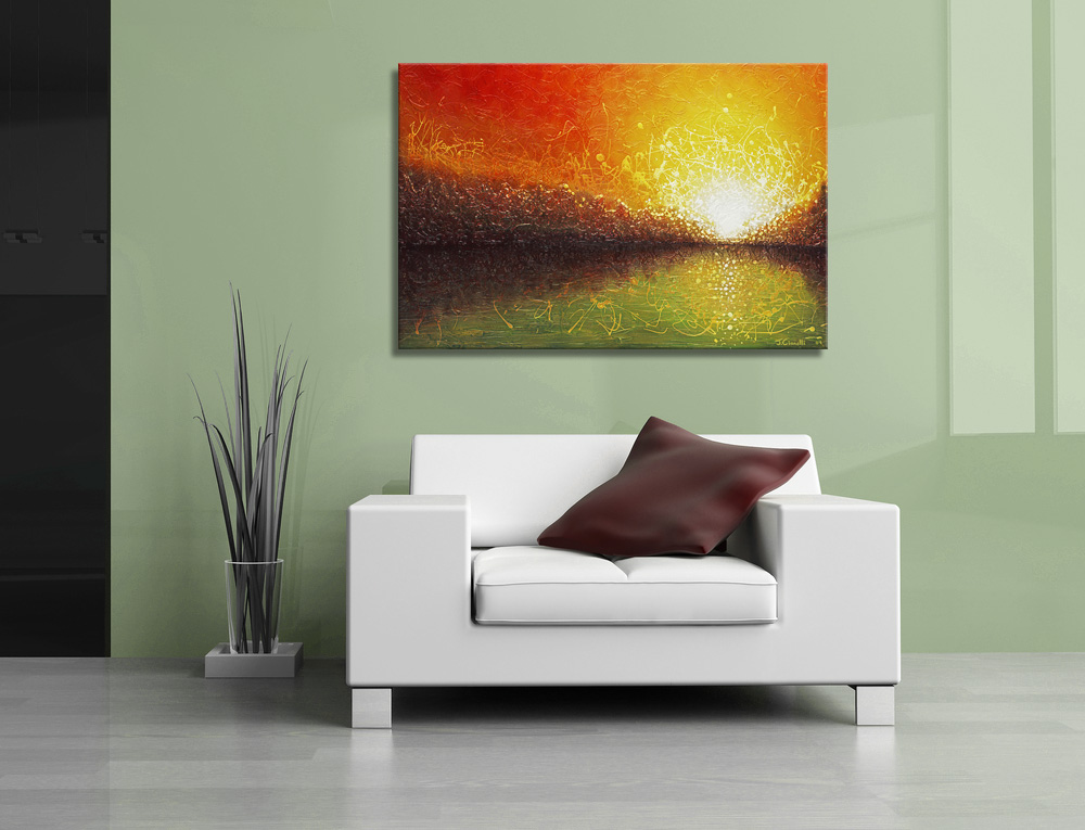 Abstract Landscape Painting Sunset